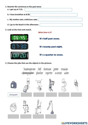 Past tense, time,jobs