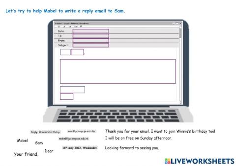 MA-Structure of an email to a friend