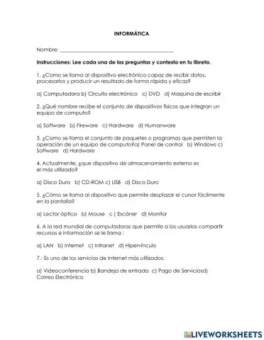 Informática Curso CENEVAL