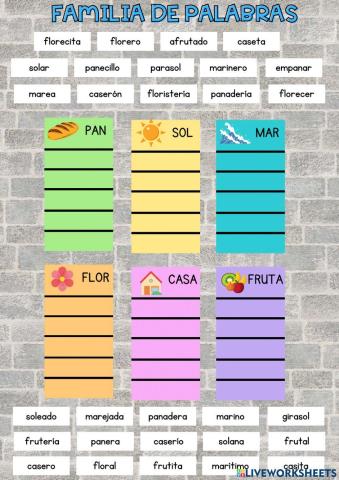Familia de palabras