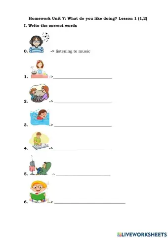 English grade 4 Unit 7: What do you like doing? Lesson 1