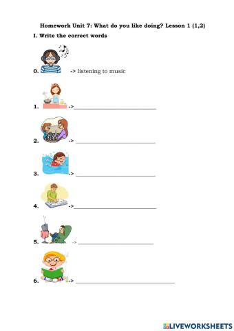 English grade 4 Unit 7: What do you like doing? Lesson 1