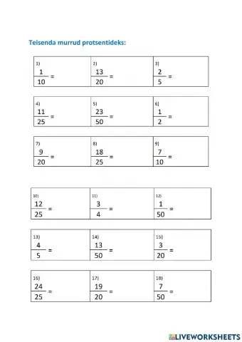 Murrud protsentideks