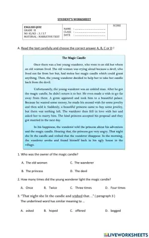 LKPD 9 Narrative Text