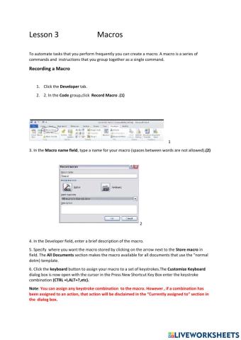 Lesson 3  Macros