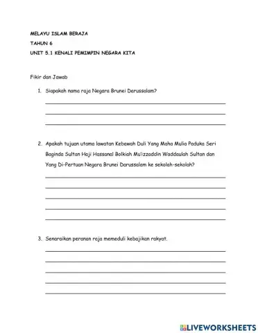 MIB TAHUN 6 UNIT 5.1