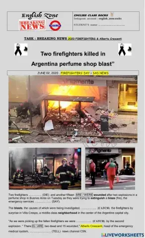 Breaking News 2020 FIREFIGHTERS & Alberto Crescenti