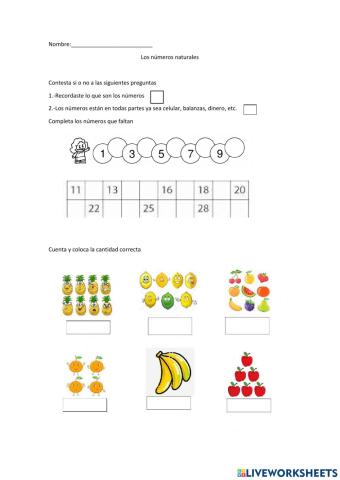 Los numeros naturales