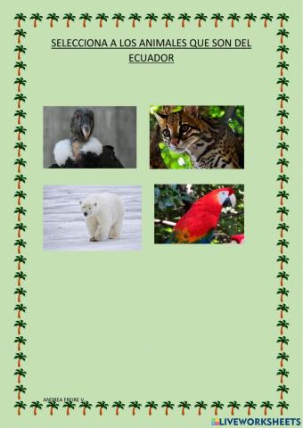Habitats de los animales de ecuador
