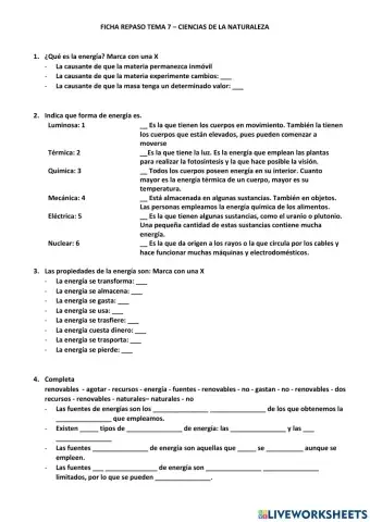 El uso de la energía