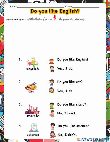 Do you like english?-Speaking