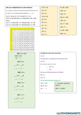 CHILL5 Division Distributive Law Set 1D