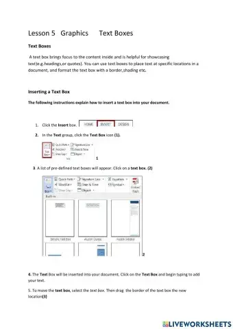 Lesson 5 Graphics   Text Boxes