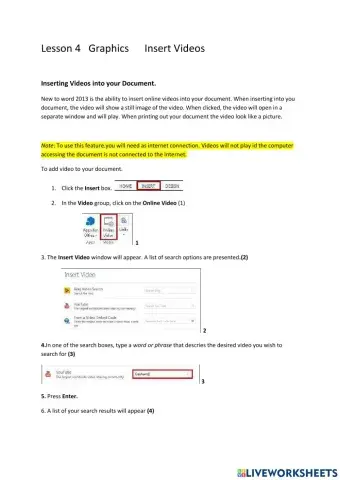 Lesson 4 Graphics Inserting Videos