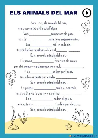 Cançó: ELS ANIMALS DEL MAR (Marta & Gregori)