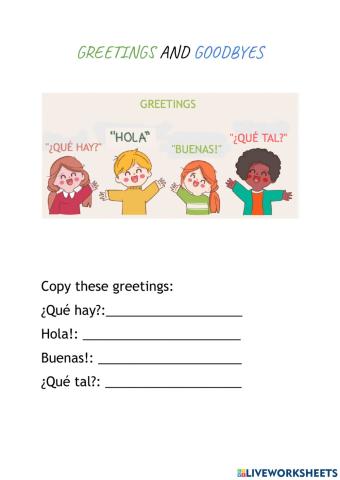 Saludos y despedidas en español