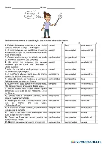 Oração Subordinada adverbial- loteria