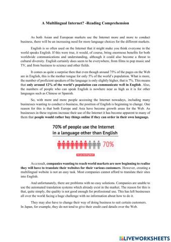 A multilingual internet-Reading comprehension
