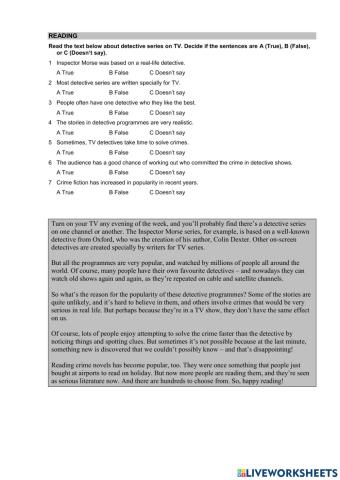 WW 3. Reading. Unit 8.