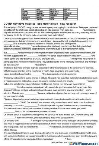 Covid has made us less materialistic