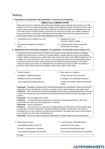 Oet B1. Reading. Unit 11