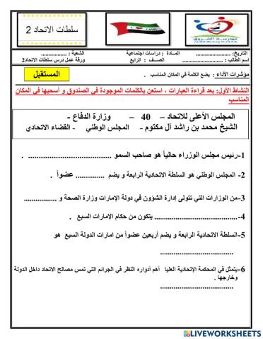 ورقة فريق المستقبل سلطات الاتحاد2