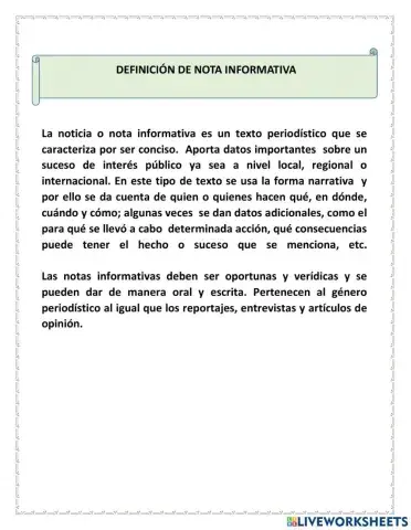 Nota informativa