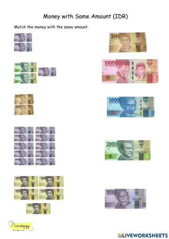 Money with Same Amount (IDR)