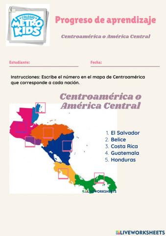 Mapa de Centroamérica
