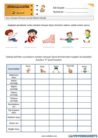 Standart olmayan ölçü birimleri