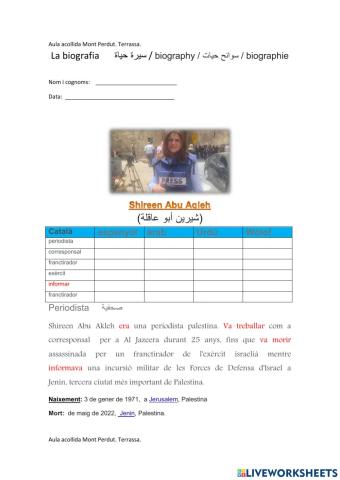 La biografia    سيرة حياة