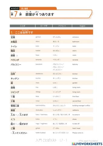 いろどり入門l7英語