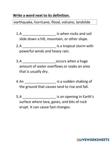 Quick Changes to Earth's Surface