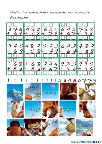 Puzzle de Sumas y Restas