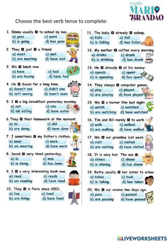 Verb Tenses Review