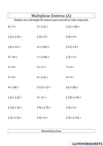 Multiplicación de enteros