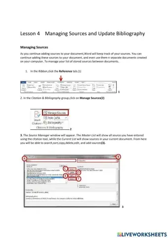 Lesson 4 Managing Sources and Biliography