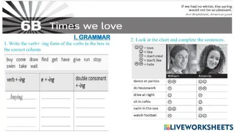 UNIT 6B: Times we love