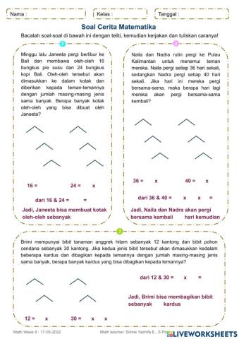 Soal Cerita FPB dan KPK