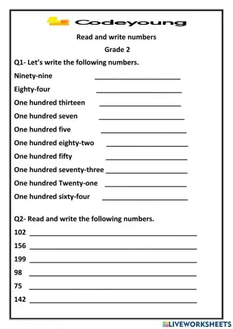 Read and write numbers 1