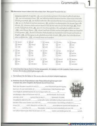 Rektion der Verben B2,  Auswanderung