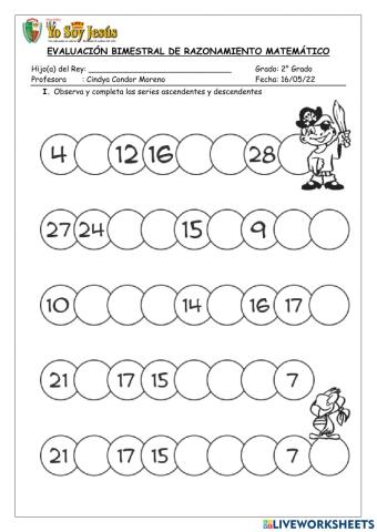 Evaluación de razonamiento matemático