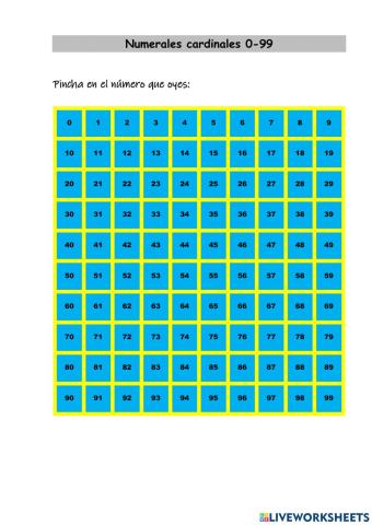 Numerales cardinales 0-99