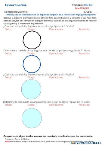 Figuras y cuerpos. Problemas hoja 64