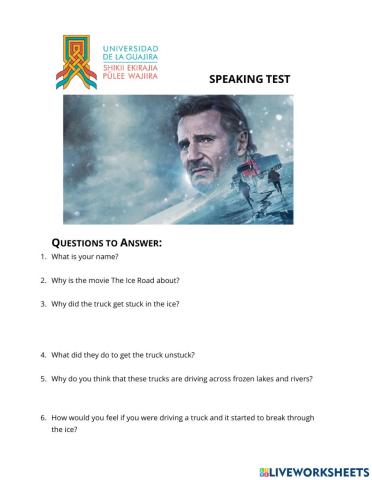 The ice road speaking test