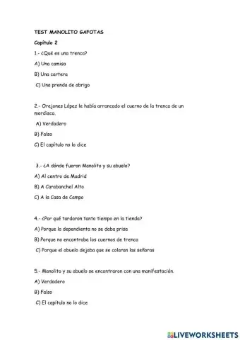 Test capítulo 2 manolito gafotas