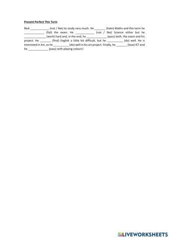 Present Perfect This Term Shield