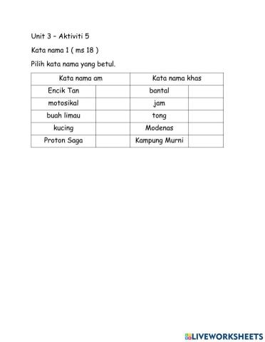 Tahun 1 Unit 3 Ms 18