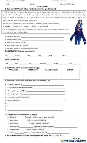 CUARTO AÑO EXAM 1st TERM