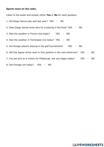 Listening sports news